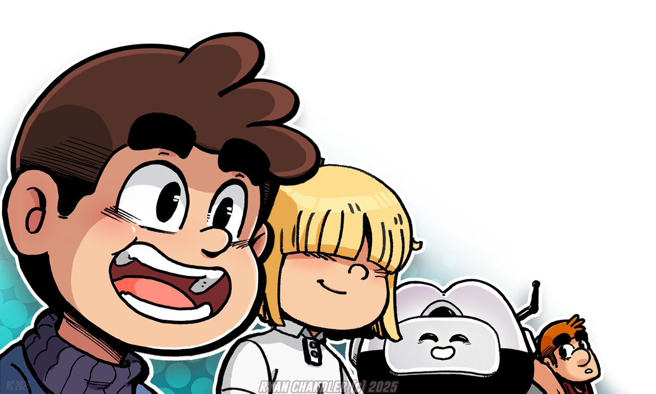 Josh — the protagonist, shown facing a crowd of students with ranking sigils — Rankless comic promotional art